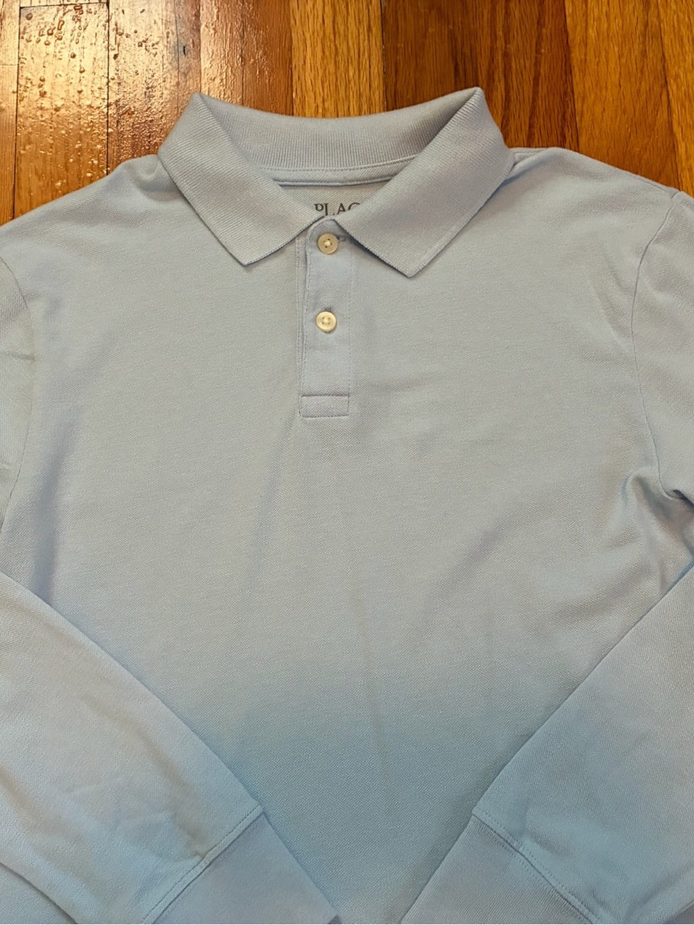 Place Light Blue Long Sleeve Collared Polo Shirt School Uniform Size L 10/12 - Picture 3 of 6